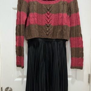 Striped Pink and Brown Sweater